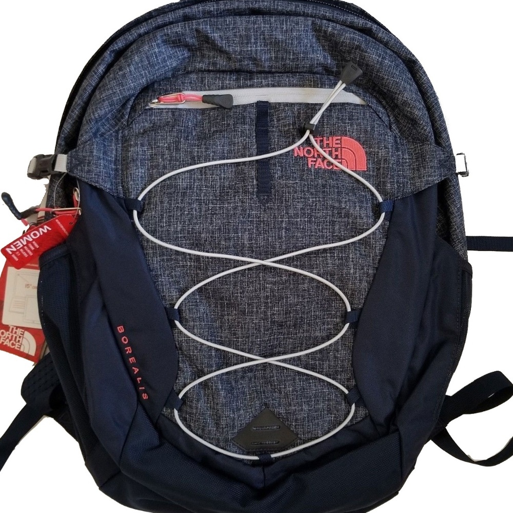 New The North Face Borealis Navy Pink Backpack
